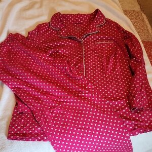 Cacique Pink and Silver Polka Dot Pajama Set